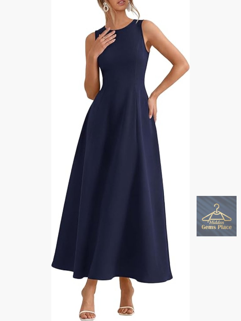 Maxi Dress Summer Wedding Guest A Line Long Flowy Sleeveless Cocktail